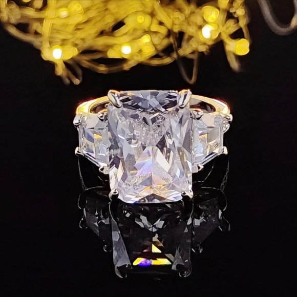 NEW ENGAGEMENT S925 STERLING SILVER DIAMOND RING, BEAUTIFUL RING, SHINY RING. - Picture 3 of 6